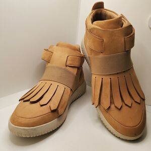 Women’s Tan Fringe High-Top Sneakers